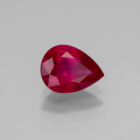 1.31 ct Red Ruby Stone, Natural Ruby in Pear Facet Shape for Sale