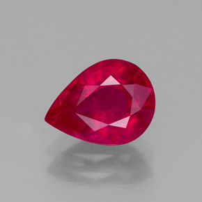 1.96 ct Red Ruby Gemstone, Ruby Gem in Pear Facet Shape for Sale.