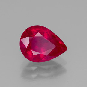 1.96 ct Red Ruby Stone, Natural Ruby in Pear Facet Shape for Sale