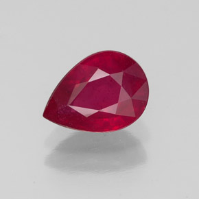 1.55 ct Red Ruby Gemstone, Ruby Gem in Pear Facet Shape for Sale.