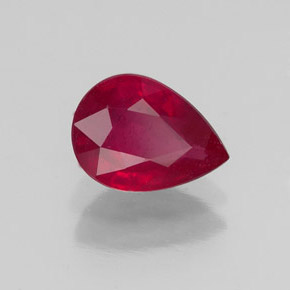 1.55 ct Red Ruby Stone, Natural Ruby in Pear Facet Shape for Sale