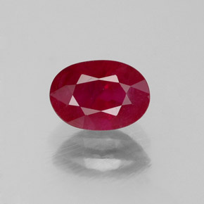 1.07 ct Red Ruby Gemstone, Ruby Gem in Oval Facet Shape for Sale.
