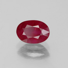 1.07 ct Red Ruby Stone, Natural Ruby in Oval Facet Shape for Sale
