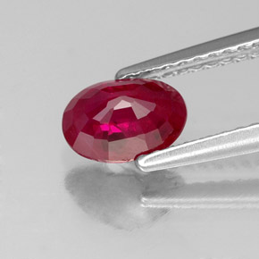 Ruby Gemstone in 7 x 5 mm (calibrated) Size for Sale, Ruby Stone in Pink Red Color