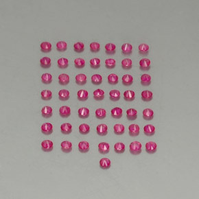 Ruby Gemstones in 1.7 mm Size for Sale, Ruby Stones in Light Red Color