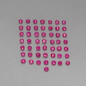 Ruby Gemstone in 2 mm (calibrated) Size for Sale, Ruby Stone in Violet Red Color