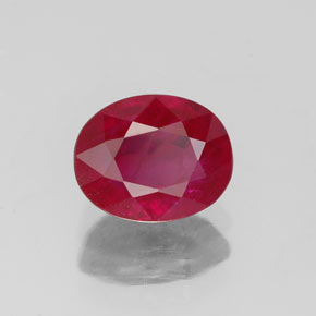 1.53 ct Red Ruby Stone, Natural Ruby in Oval Facet Shape for Sale