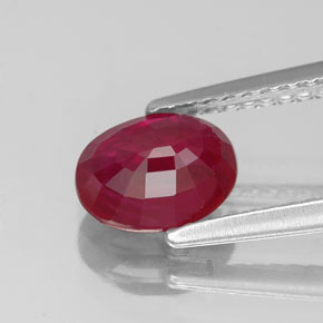 Ruby Gemstone in 7.4 x 5.9 mm Size for Sale, Ruby Stone in Pink Red Color