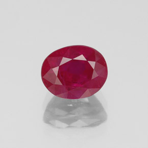 2.10 ct Red Ruby Gemstone, Ruby Gem in Oval Facet Shape for Sale.