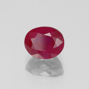 2.10 ct Red Ruby Stone, Natural Ruby in Oval Facet Shape for Sale