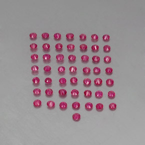 Ruby Gemstone in 1.7 mm Size for Sale, Ruby Stone in Violet Red Color