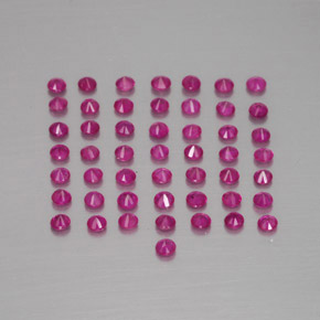 Ruby Gemstones in 1.7 mm Size for Sale, Ruby Stones in Violet Red Color