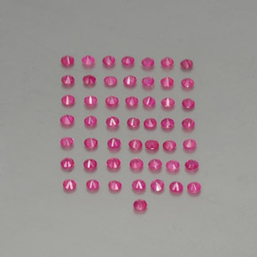 Ruby Gemstones in 1.7 mm Size for Sale, Ruby Stones in Light Red Color