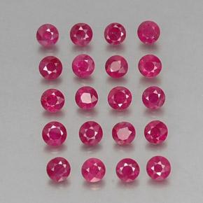 2.18 ctw Red Ruby Stones, Natural Ruby in Diamond-Cut Shape for Sale