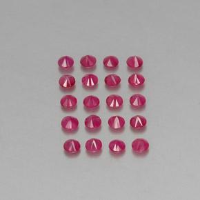 Ruby Gemstones in 2.8 mm Size for Sale, Ruby Stones in Medium Red Color