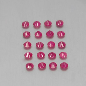 Ruby Gemstone in 2.5 mm (calibrated) Size for Sale, Ruby Stone in Pink Red Color