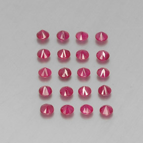 Ruby Gemstone in 2.5 mm (calibrated) Size for Sale, Ruby Stone in Pink Red Color
