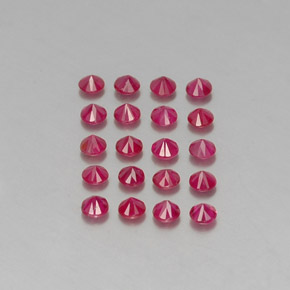 Ruby Gemstone in 3 mm (calibrated) Size for Sale, Ruby Stone in Pink Red Color