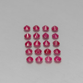 Ruby Gemstone in 3 mm (calibrated) Size for Sale, Ruby Stone in Pink Red Color