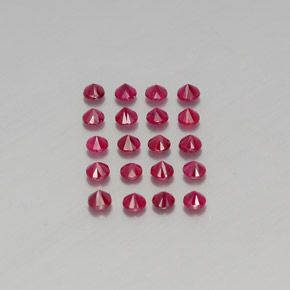Ruby Gemstone in 3 mm (calibrated) Size for Sale, Ruby Stone in Pink Red Color