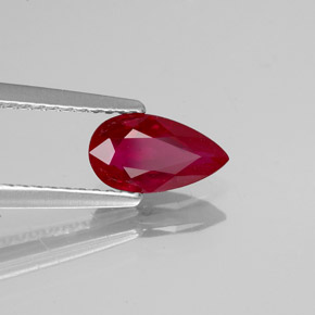 1.02 ct Red Ruby Stone, Natural Ruby in Pear Facet Shape for Sale