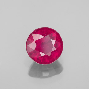 1.70 ct Red Ruby Stone, Natural Ruby in Round Facet Shape for Sale