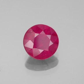 1.63 ct Red Ruby Stone, Natural Ruby in Round Facet Shape for Sale
