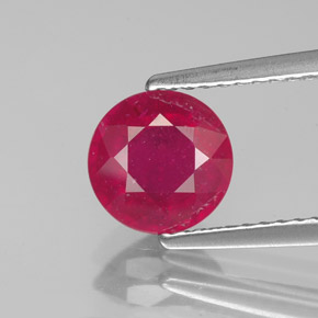 1.73 ct Red Ruby Gemstone, Ruby Gem in Round Facet Shape for Sale.