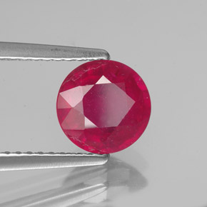 1.73 ct Red Ruby Stone, Natural Ruby in Round Facet Shape for Sale