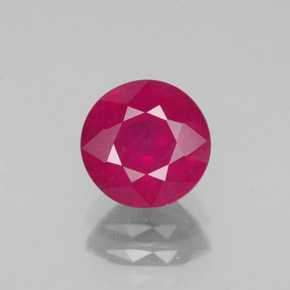 1.89 ct Red Ruby Gemstone, Ruby Gem in Round Facet Shape for Sale.