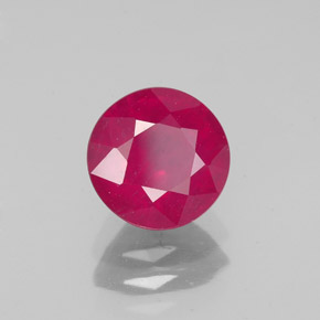 1.89 ct Red Ruby Stone, Natural Ruby in Round Facet Shape for Sale