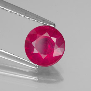 1.56 ct Red Ruby Stone, Natural Ruby in Round Facet Shape for Sale