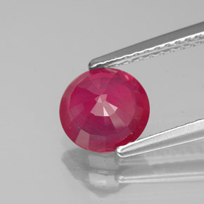 Ruby Gemstone in 7 mm (calibrated) Size for Sale, Ruby Stone in Pink Red Color