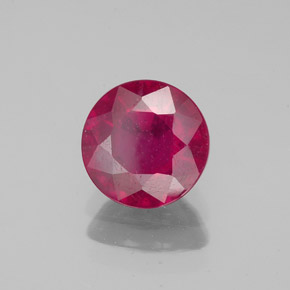 1.77 ct Red Ruby Stone, Natural Ruby in Round Facet Shape for Sale