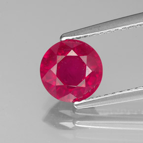 1.67 ct Red Ruby Gemstone, Ruby Gem in Round Facet Shape for Sale.