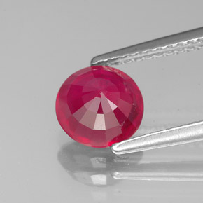 Ruby Gemstone in 7 mm (calibrated) Size for Sale, Ruby Stone in Pink Red Color
