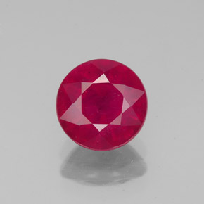 1.89 ct Red Ruby Gemstone, Ruby Gem in Round Facet Shape for Sale.