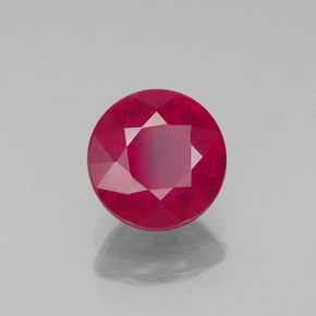 1.89 ct Red Ruby Stone, Natural Ruby in Round Facet Shape for Sale