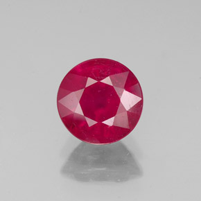 1.66 ct Red Ruby Gemstone, Ruby Gem in Round Facet Shape for Sale.
