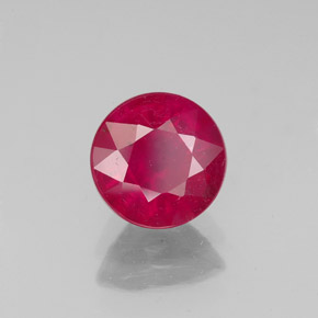 1.66 ct Red Ruby Stone, Natural Ruby in Round Facet Shape for Sale