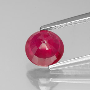 Ruby Gemstone in 7 mm (calibrated) Size for Sale, Ruby Stone in Pink Red Color