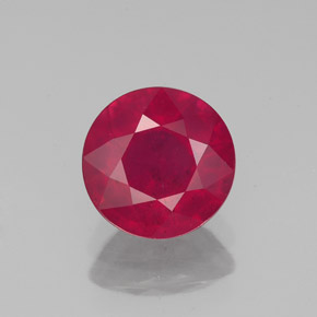 1.89 ct Red Ruby Gemstone, Ruby Gem in Round Facet Shape for Sale.