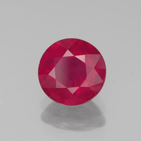 1.89 ct Red Ruby Stone, Natural Ruby in Round Facet Shape for Sale