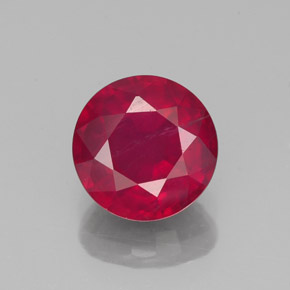 1.85 ct Red Ruby Gemstone, Ruby Gem in Round Facet Shape for Sale.
