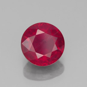 1.85 ct Red Ruby Stone, Natural Ruby in Round Facet Shape for Sale
