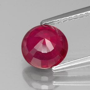 Ruby Gemstone in 7 mm (calibrated) Size for Sale, Ruby Stone in Pink Red Color