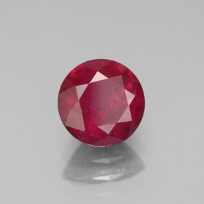 1.65 ct Red Ruby Stone, Natural Ruby in Round Facet Shape for Sale
