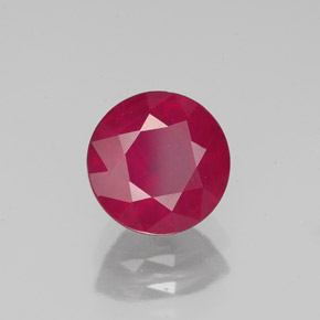 2.00 ct Red Ruby Stone, Natural Ruby in Round Facet Shape for Sale