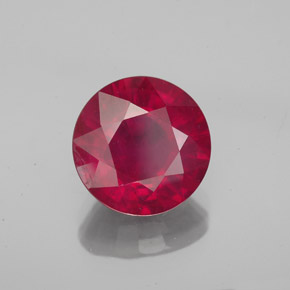 3.26 ct Red Ruby Stone, Natural Ruby in Round Facet Shape for Sale
