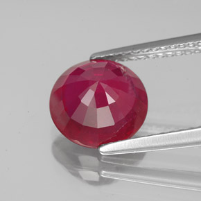 Ruby Gemstone in 9 mm (calibrated) Size for Sale, Ruby Stone in Pink Red Color